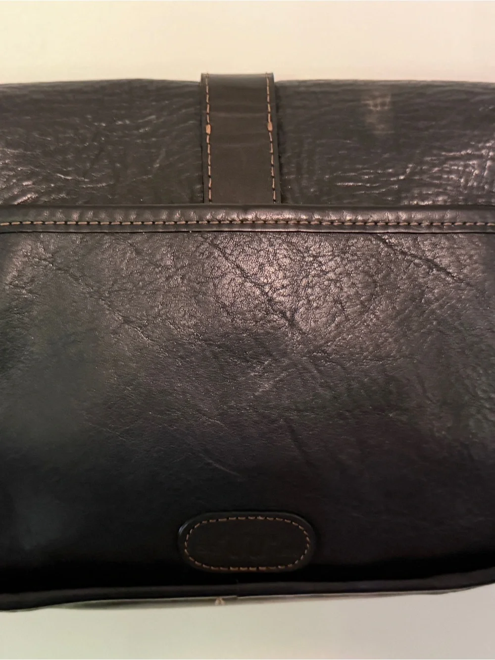 Vintage King Ranch Saddle Shop Black Leather Crossbody Bag | Made in USA